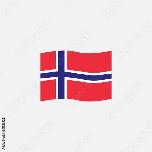 Norway flag colors flat icon, vector sign, waving flag of Norway colorful pictogram isolated on white. Symbol, logo illustration. Flat style design