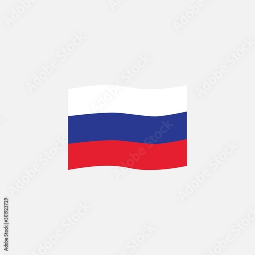 Russia flag colors flat icon, vector sign, waving flag of Russia colorful pictogram isolated on white. Symbol, logo illustration. Flat style design
