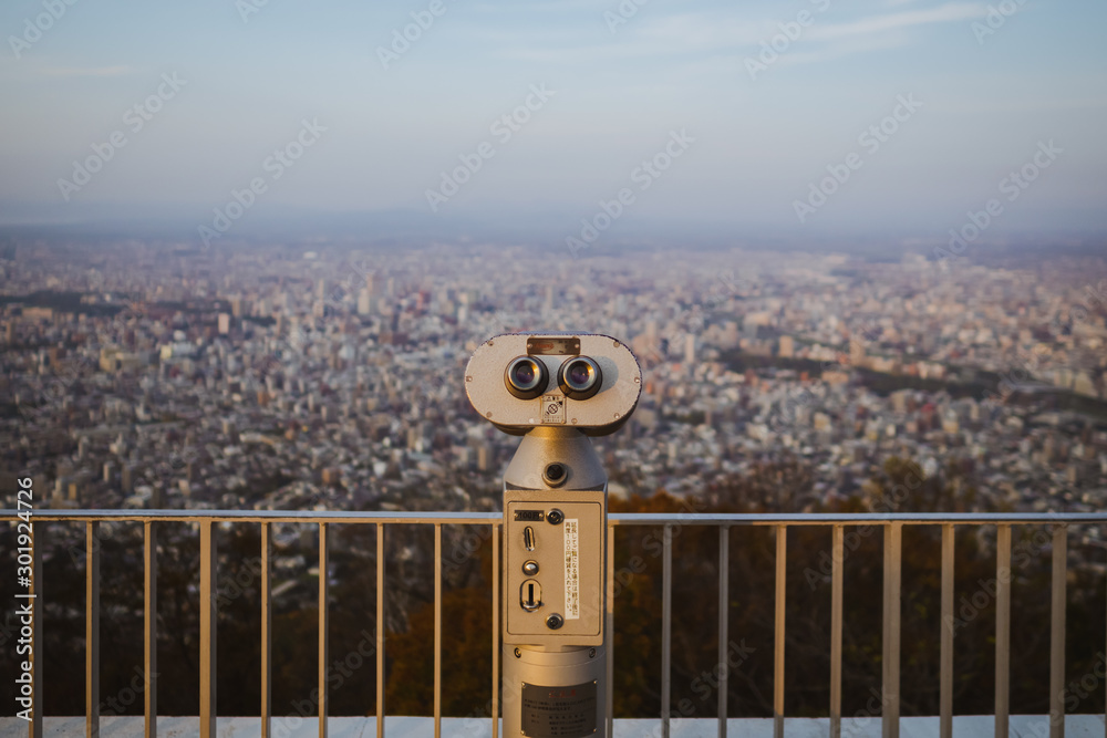 Enjoying the view of Mount Moiwa