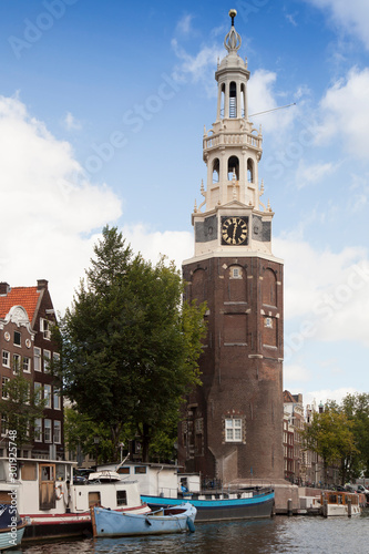 The Montelbaanstoren Tower at the Waalseilandsgracht, Amsterdam, Holland, Netherlands © Reise-und Naturfoto