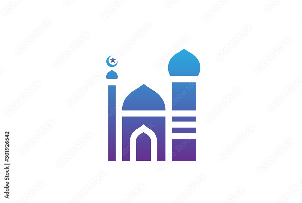 Modern simplistic mosque illustration logo design vector graphic Modern simplistic mosque illustration logo design vector graphic