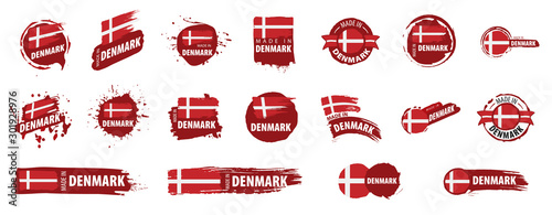 Denmark flag, vector illustration on a white background