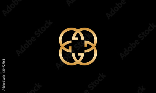 initial letter G with link connection logo design concept