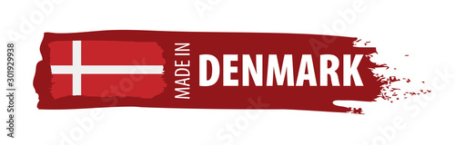 Photo Denmark flag, vector illustration on a white background