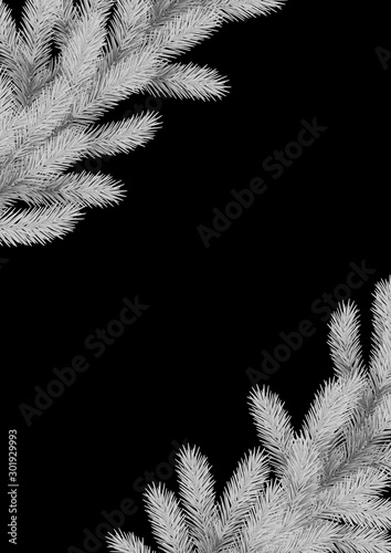 Christmas and New Year Greeting Template with Gingerbread