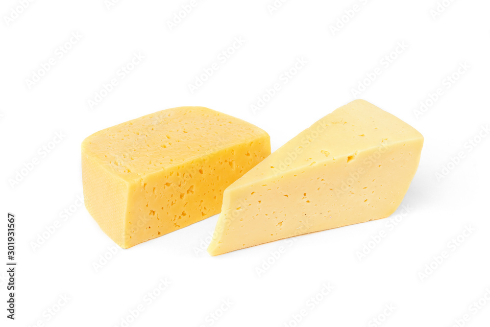 Cheese isolated on white background.