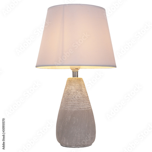 Table lamp isolated on white background photo