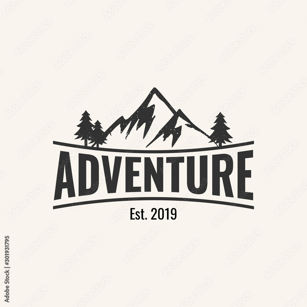 adventure logo design inspiration, vector eps 10 - obrazy, fototapety, plakaty 