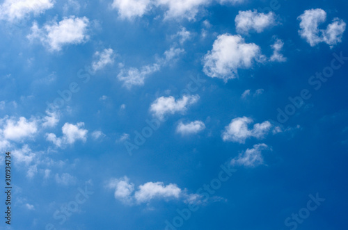 White clouds in blue sky