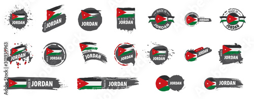 Jordan flag, vector illustration on a white background