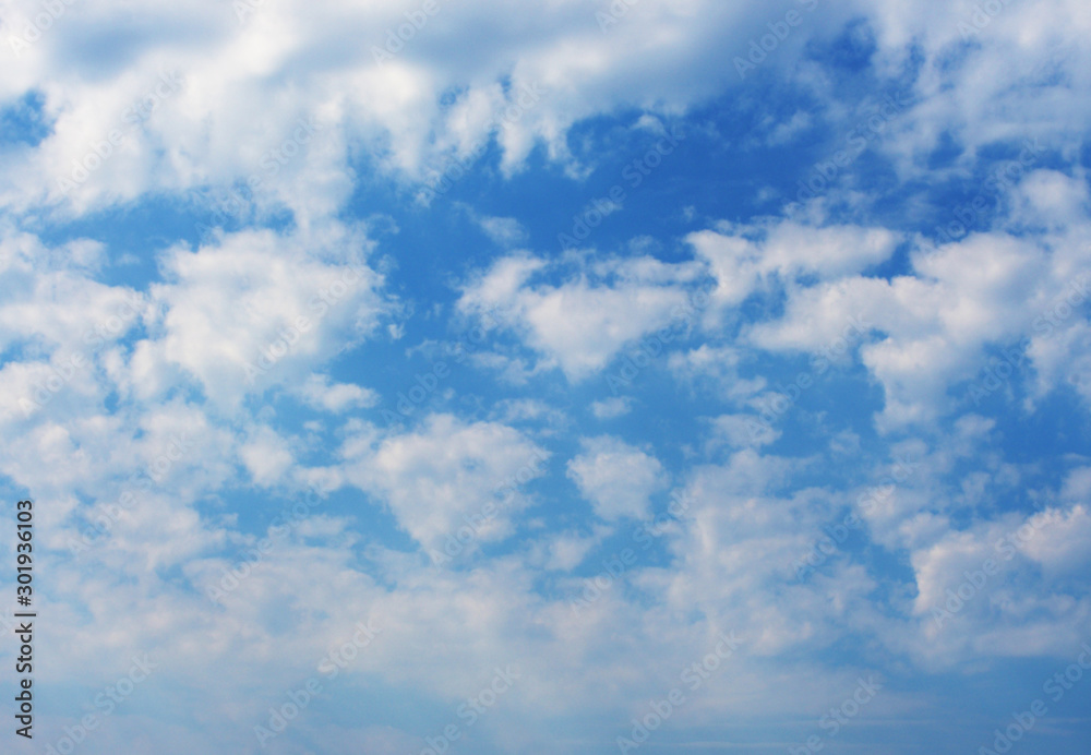 White clouds in blue sky