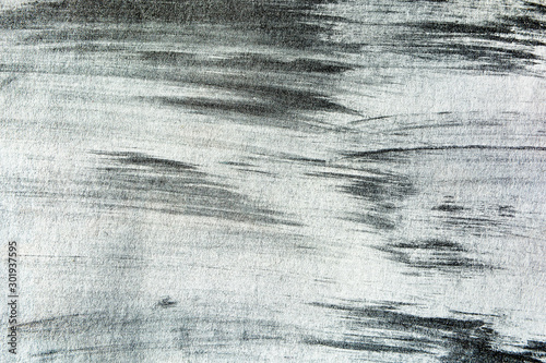 Abstract watercolor brushstrokes with silver paint for the background 