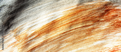 Abstract strokes of watercolor gold and silver paint for background