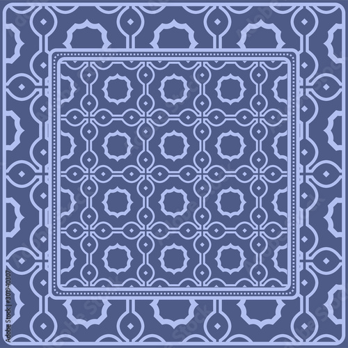 Decorative pattern for fashion print. Sample tablecloth or bandanna design. Vector illustration