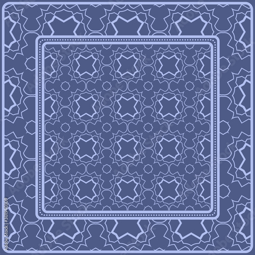 Decorative pattern for fashion print. Sample tablecloth or bandanna design. Vector illustration