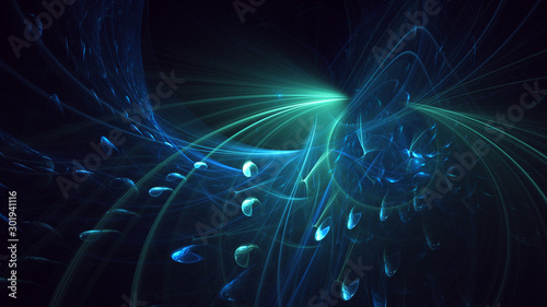 Fractal 3D rendering abstract light background