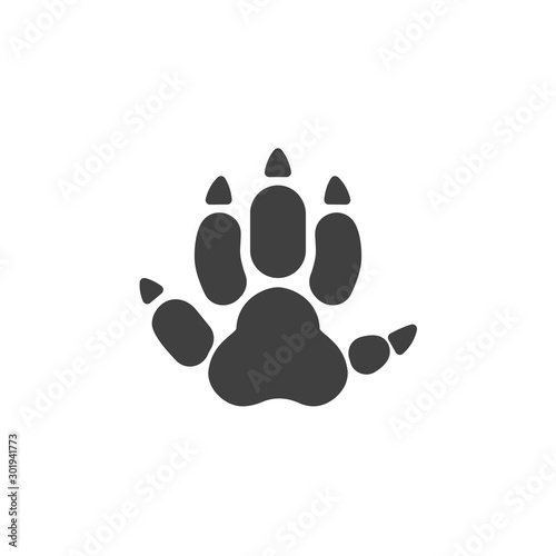 Hedgehog paw print vector icon. filled flat sign for mobile concept and web design. Hedgehog animal footprint glyph icon. Symbol, logo illustration. Vector graphics