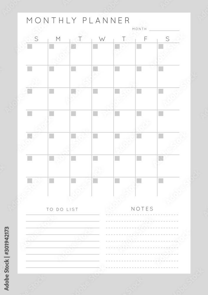 Planner sheet vector Stock Vector | Adobe Stock