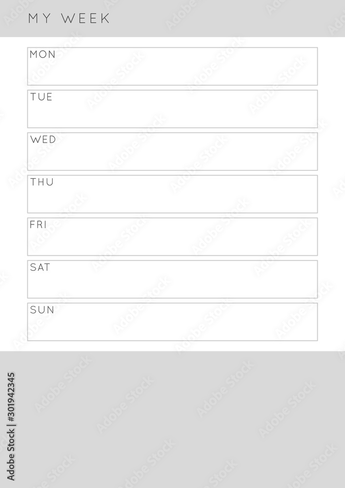 Planner sheet vector Planner sheet vector