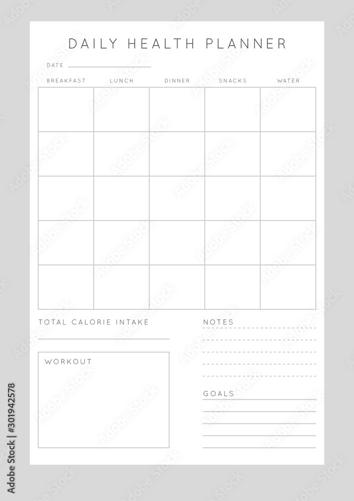 Planner sheet vector Planner sheet vector