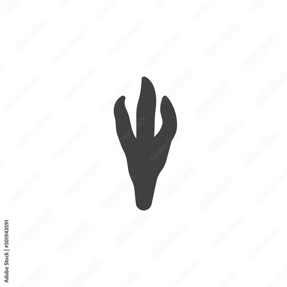 Crow paw print vector icon. filled flat sign for mobile concept and web design. Crow bird footprint glyph icon. Symbol, logo illustration. Vector graphics Crow paw print vector icon. filled flat sign for mobile concept and web design. Crow bird footprint glyph icon. Symbol, logo illustration. Vector graphics