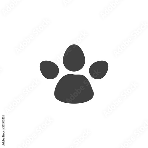 Tapir animal footprint vector icon. filled flat sign for mobile concept and web design. Tapir paw print glyph icon. Symbol, logo illustration. Vector graphics