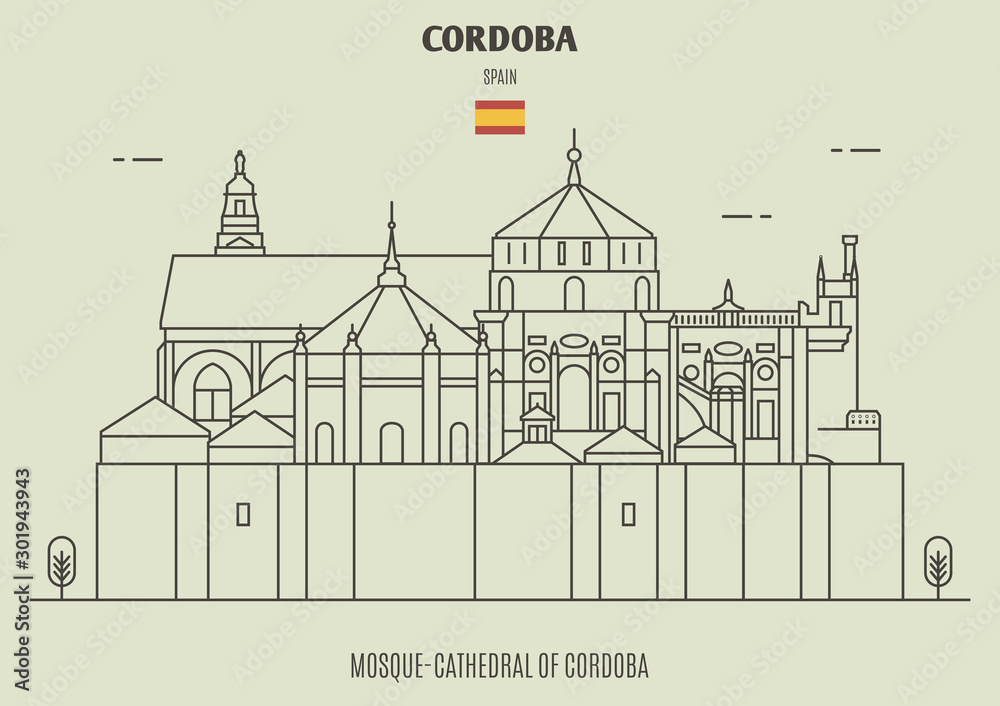 Mosque-Cathedral of Cordoba, Spain. Landmark icon