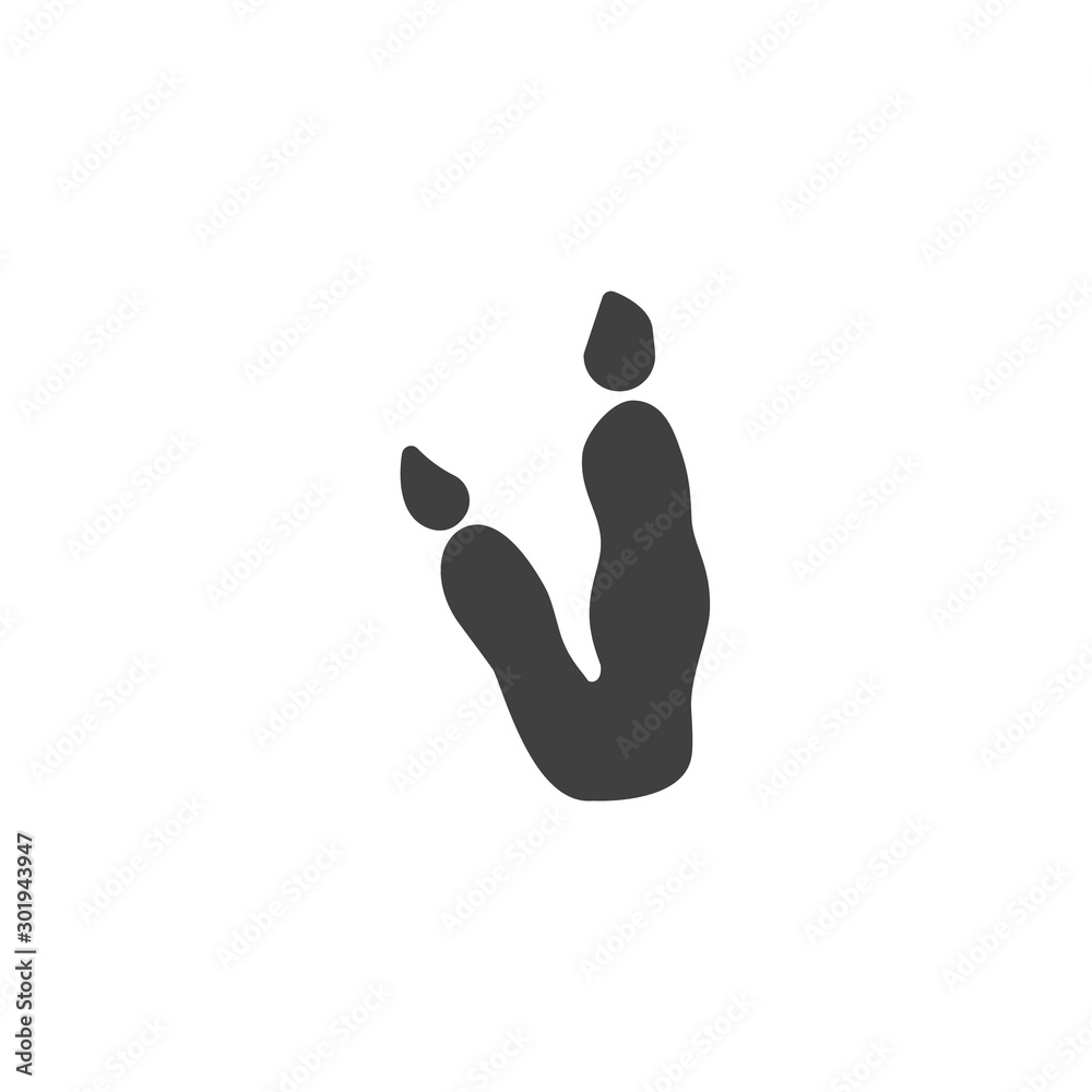 Kangaroo paw print vector icon. filled flat sign for mobile concept and web design. Wallaby animal footprint glyph icon. Symbol, logo illustration. Vector graphics Kangaroo paw print vector icon. filled flat sign for mobile concept and web design. Wallaby animal footprint glyph icon. Symbol, logo illustration. Vector graphics