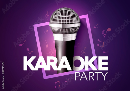 Vector Illustration Karaoke Party Banner photo