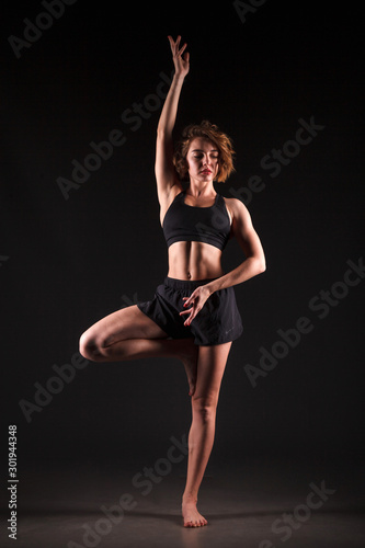 Yoga girl in photo studio © Denis