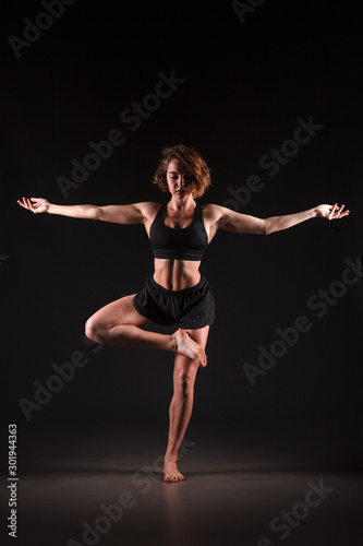 Yoga girl in photo studio