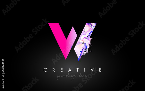 W Letter Artistic Purple Paint Flow Icon Logo Design. Creative Ink Flowing Letter Icon Design Vector