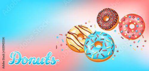 Card with glaze donuts and sprinkles.