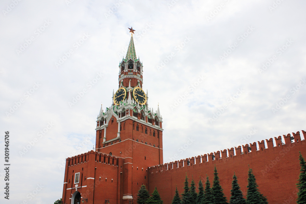 Spasskaya Tower of the Moscow Kremlin in Russia Spasskaya Tower of the Moscow Kremlin in Russia