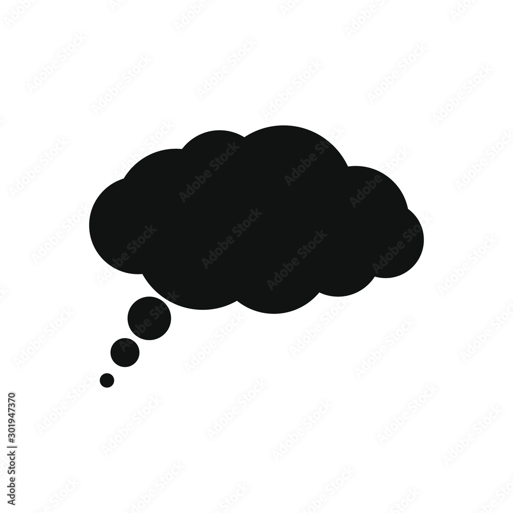 Speech bubble graphic icon. Blank balloon for thoughts sign isolated on white background. Empty dialog cloud. Cloud for text. Vector illustration Speech bubble graphic icon. Blank balloon for thoughts sign isolated on white background. Empty dialog cloud. Cloud for text. Vector illustration