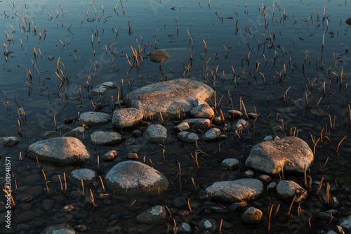 Rocky sea shore. Wilderness. Beautiful Purekkari peninsula, part of Lahemaa national park. Estonia. photo