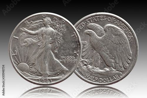 US half dollar 1947 silver coin walking liberty