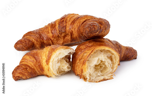 Slika na platnu fresh croissant on white