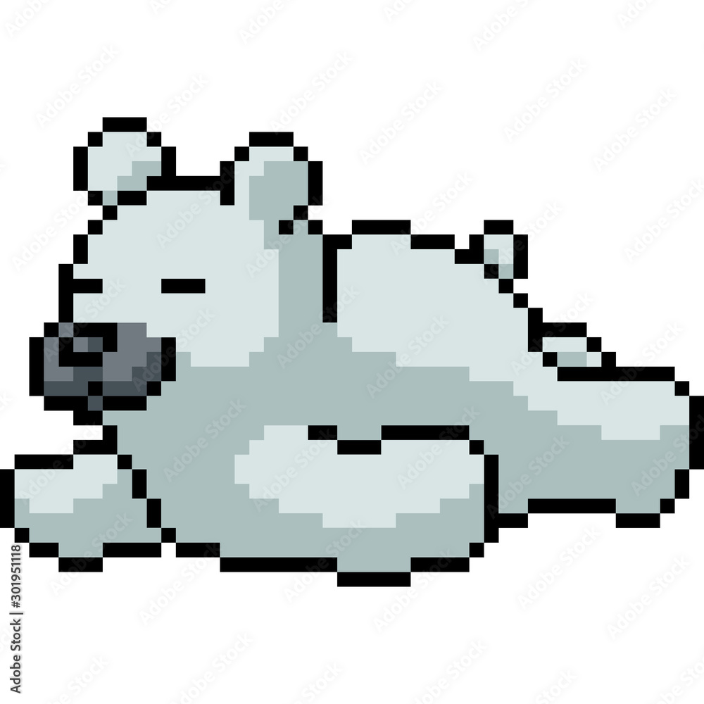Obraz premium vector pixel art polar bear