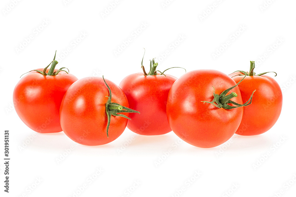 Ripe red tomatoes isolated on white background Ripe red tomatoes isolated on white background