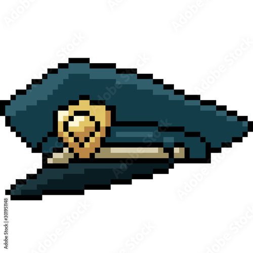 vector pixel art police hat