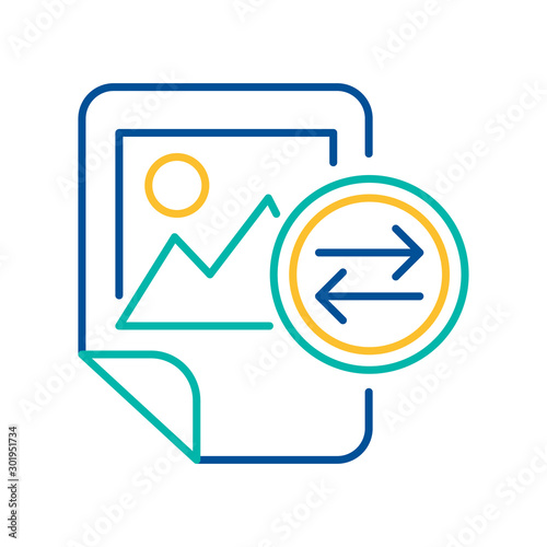 Image file blue and yellow linear icon