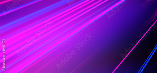 Neon Background. Abstract lines. Laser beams. Stylish wallpaper. Neon Lights. Pink and Blue. 