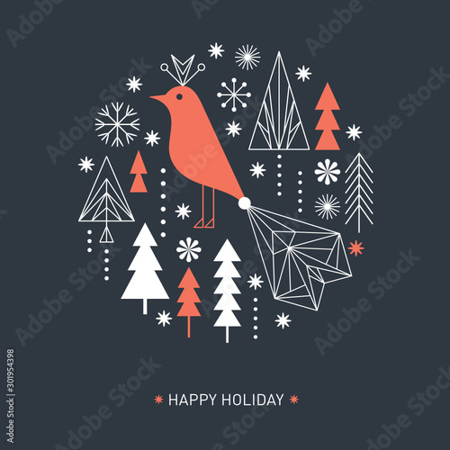 Christmas and New Year's card. Greeting card, Banner, brochure design, gift card.
