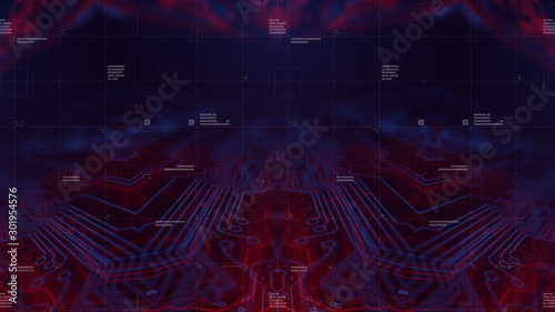 Dark red colored Light Abstract Technology background for computer graphic website internet and business circuit. illustration infographics motion move blur neon pixel