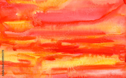 Abstract watercolor red background, hand-painted texture. Design for backgrounds, wallpapers, covers and packaging.