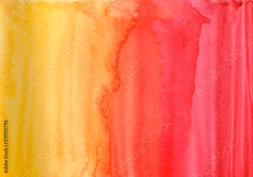 Abstract gradient background, hand-painted texture, watercolor painting, splashes, drops of paint, paint smears. Design for backgrounds, wallpapers, covers and packaging.