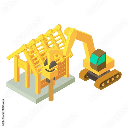Soil crushing icon. Isometric illustration of soil crushing vector icon for web