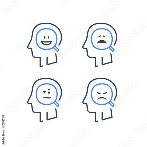 Mood swing, bipolar disorder, manic depression, cognitive psychology or psychiatry concept