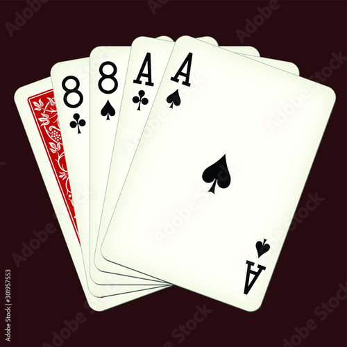 Deadman Hand - playing cards vector illustration